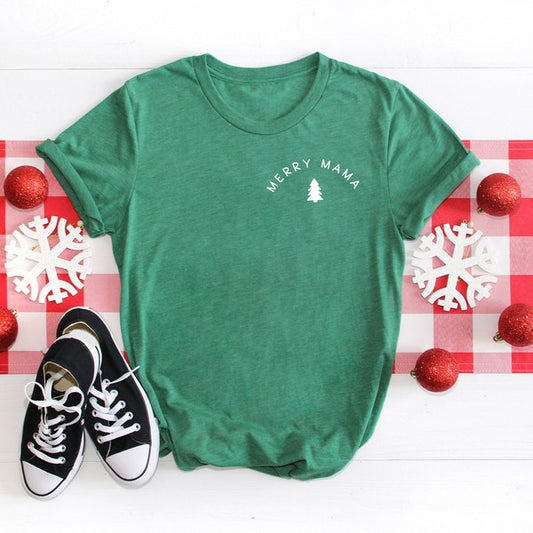 Merry Mama Tree Mini Short Sleeve Graphic Tee