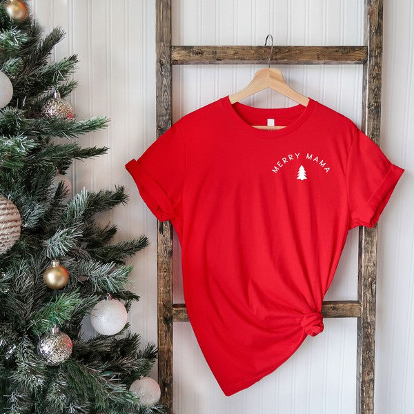 Merry Mama Tree Mini Short Sleeve Graphic Tee