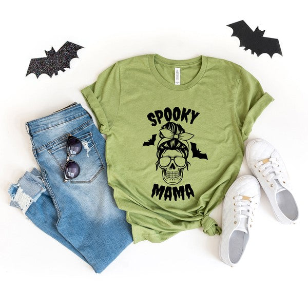 Spooky Mama Skull Short Sleeve Graphic Tee