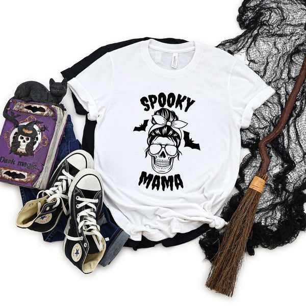 Spooky Mama Skull Short Sleeve Graphic Tee