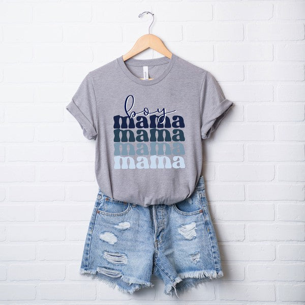 Boy Mama Stacked Colorful Short Sleeve Tee