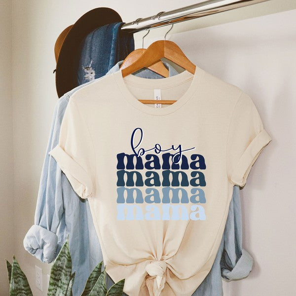 Boy Mama Stacked Colorful Short Sleeve Tee