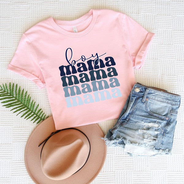 Boy Mama Stacked Colorful Short Sleeve Tee